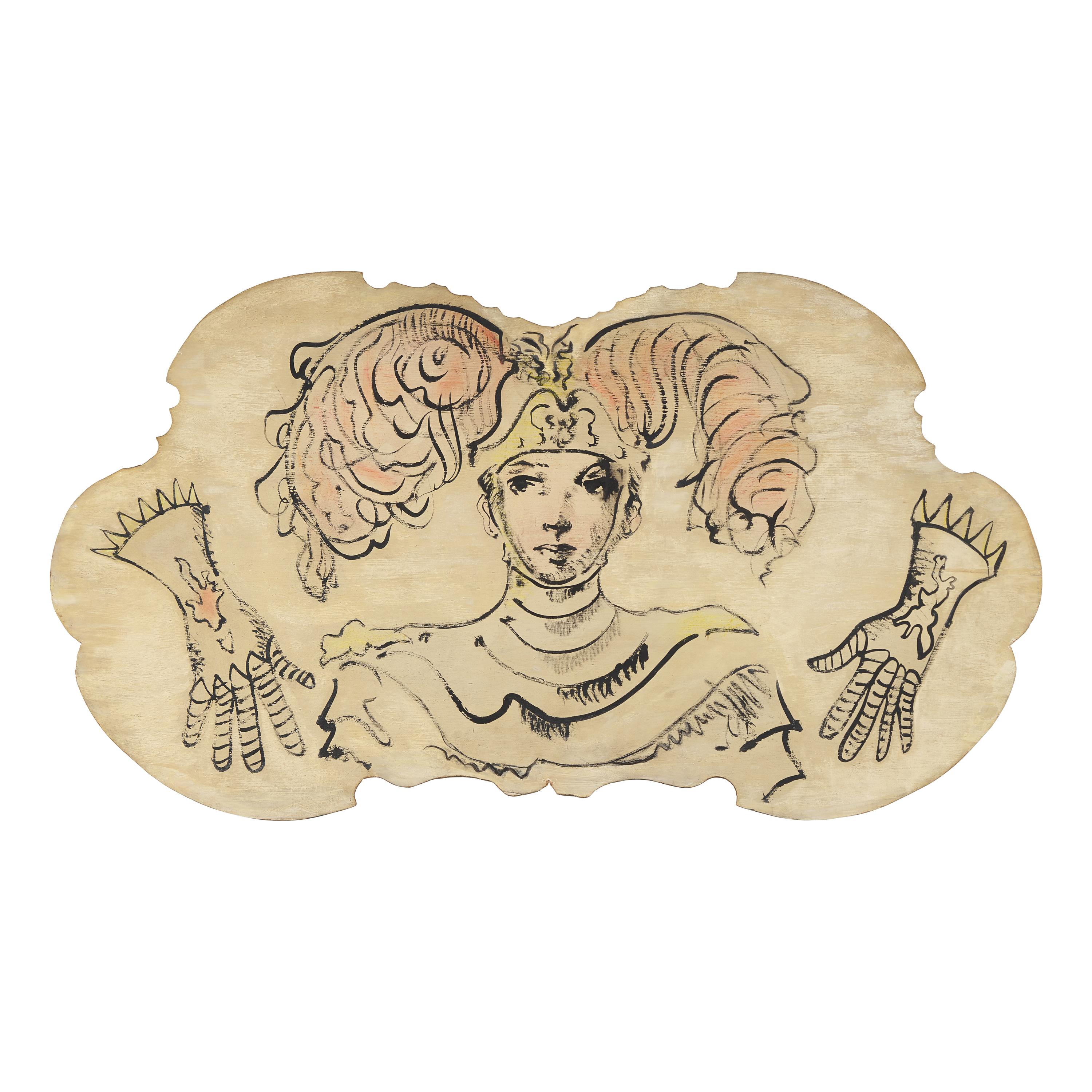 Christian Bérard (French, 1902–1949) — Pair of Cartouches for the "Bal du Panache" held at the Maison de L'Amérique Latine, Paris , 1947