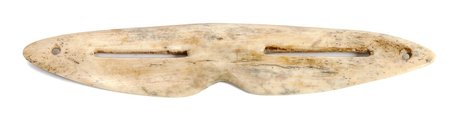 Inuit Carved Bone Snow Goggles Length 8 inches — 19th Century