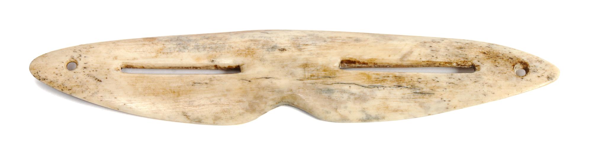 Inuit Carved Bone Snow Goggles Length 8 inches — 19th Century