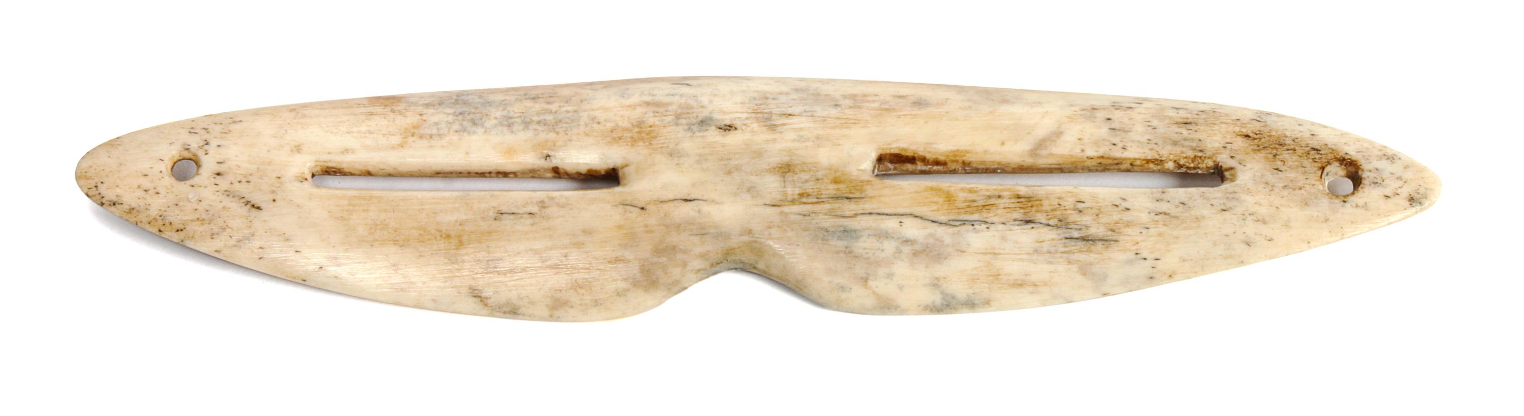Inuit Carved Bone Snow Goggles Length 8 inches — 19th Century