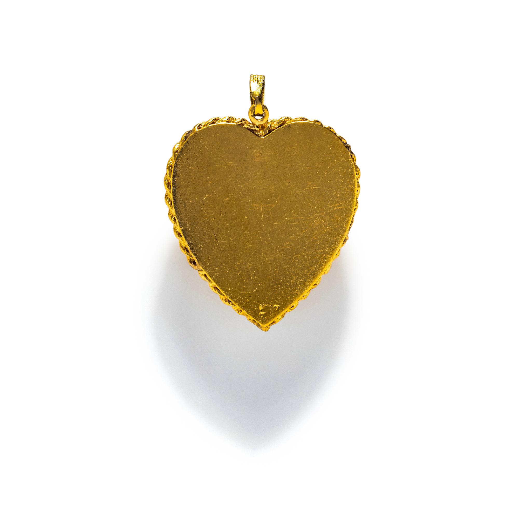 YELLOW GOLD AND MULTI-GEM HEART PENDANT