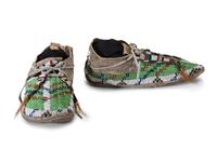 Sioux Beaded Buffalo Hide Moccasins