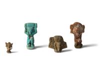 Four Egyptian Faience Shu Amulets