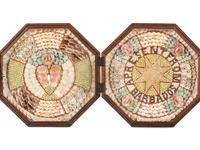 A Shellwork Heart and Sunburst Double Sailor's Valentine