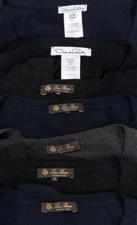 Eight Designer Tops: Five Loro Piana, Two Oscar de la Renta, and One Caroline Herrera