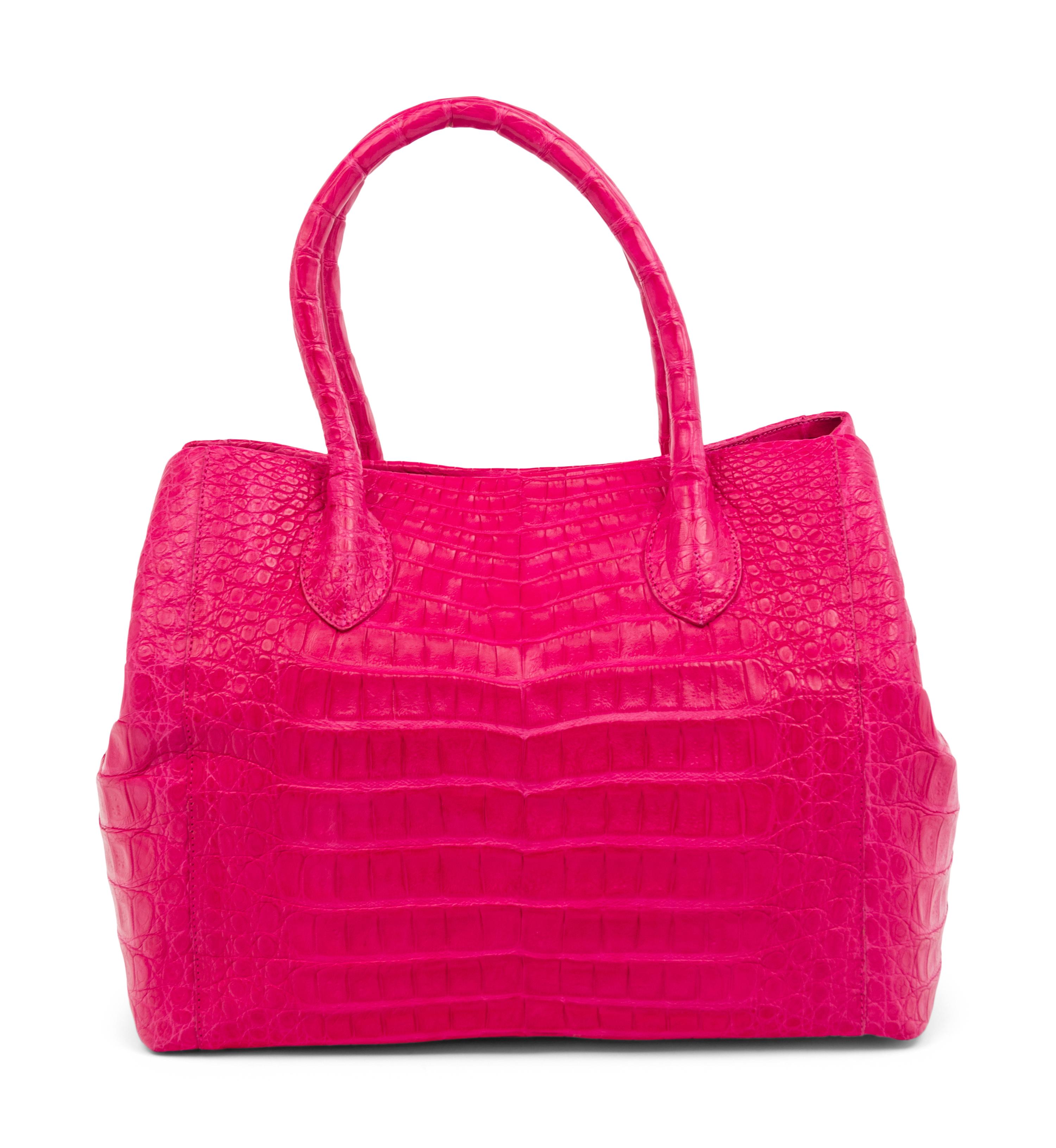 Nancy Gonzalez Hot Pink Crocodile Tote Bag