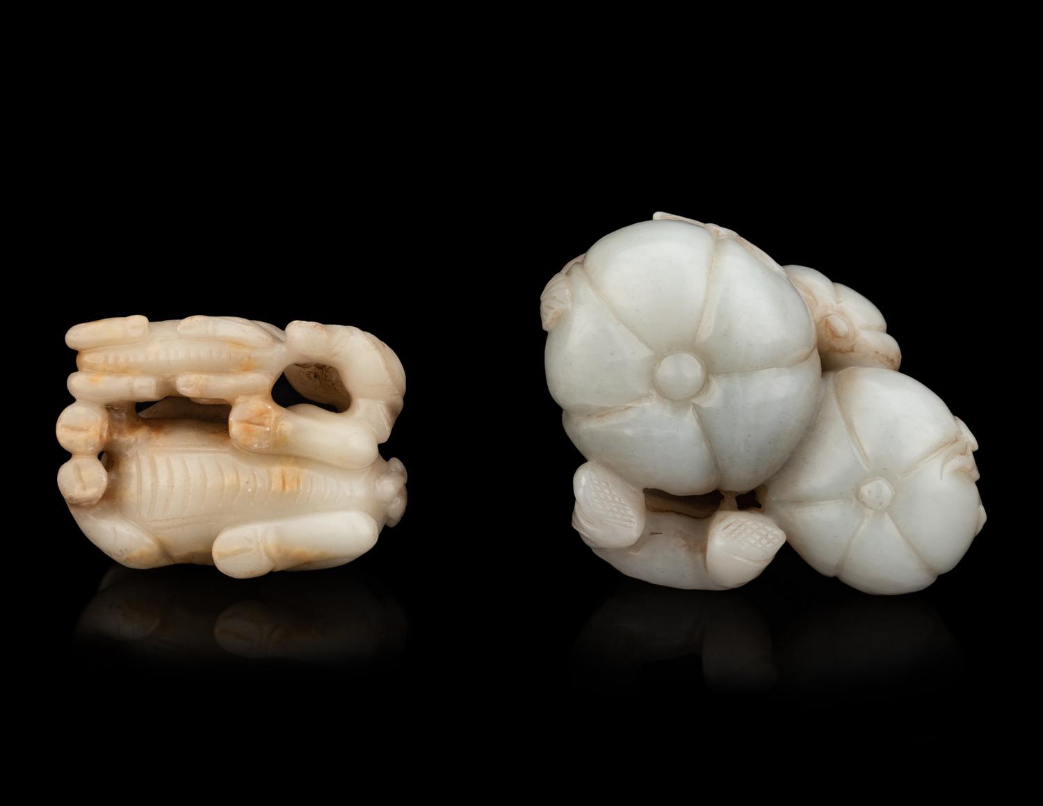 Two Chinese Celadon Jade Carvings