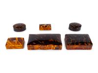 A Collection of Six Small Tortoiseshell and Celluloid Boxes — 19TH CENTURY