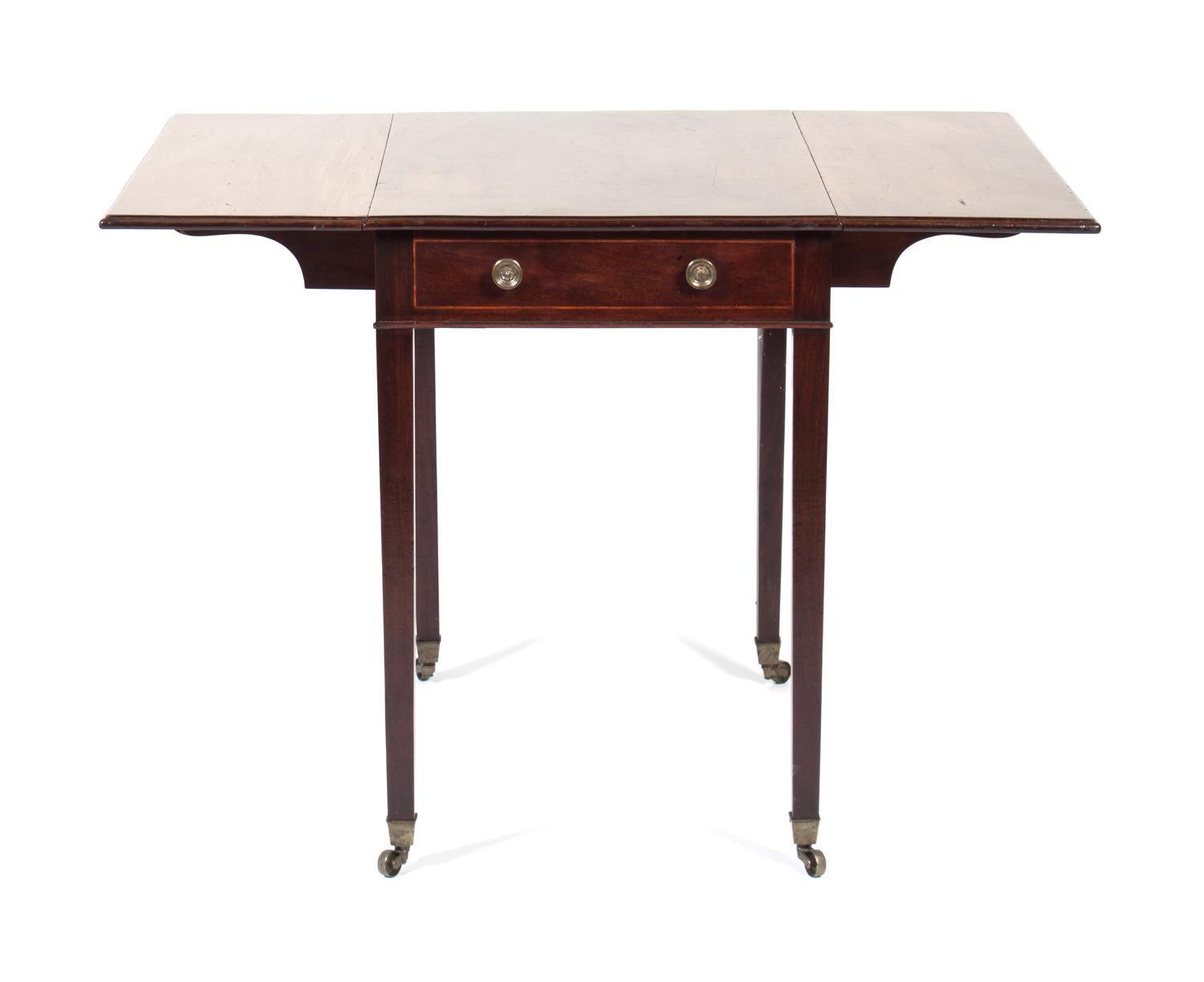 An English Pembroke Table Height 28 1/2 x width(closed) 20 x depth 30 inches.