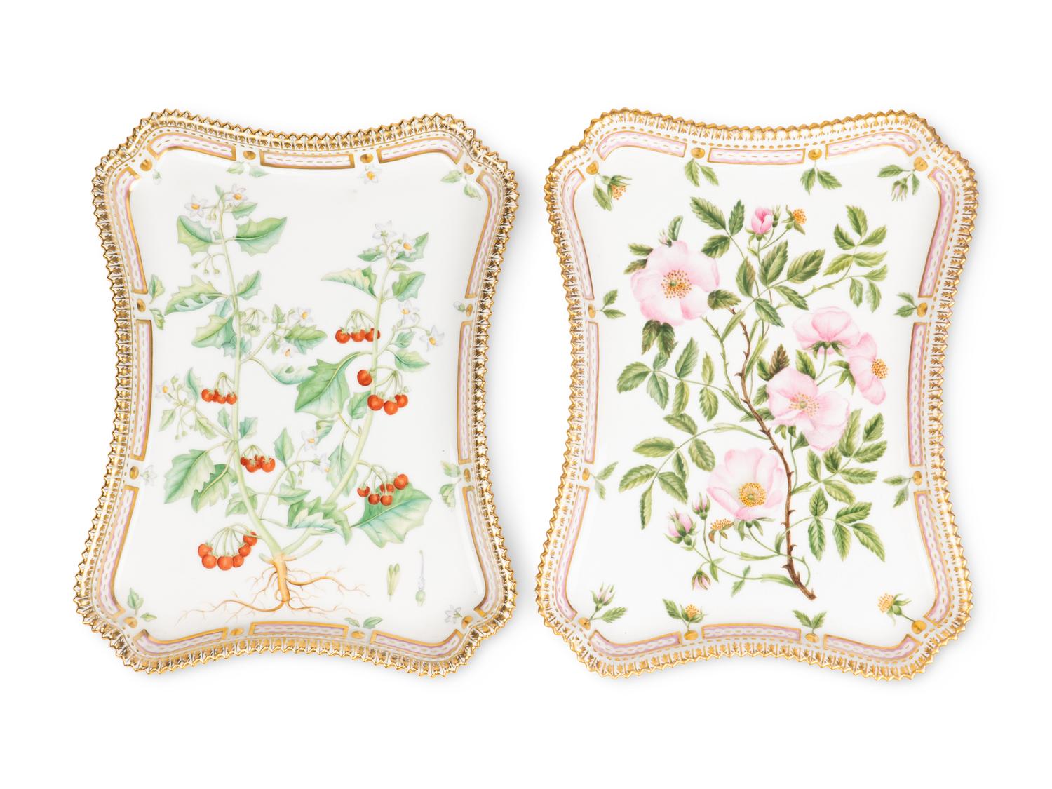 A Royal Copenhagen Flora Danica Porcelain Tray