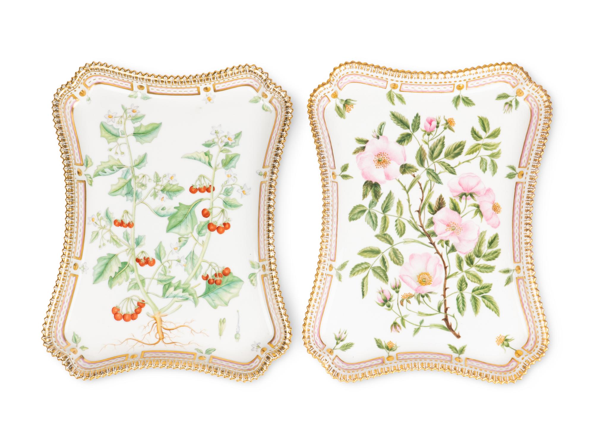 A Royal Copenhagen Flora Danica Porcelain Tray