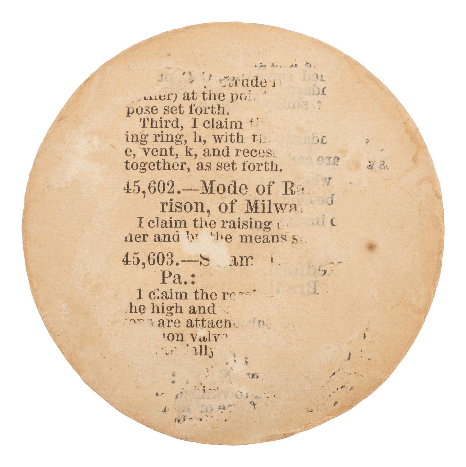 [LINCOLN, Abraham (1809-1865)]. Lincoln and Hamlin 1860 campaign ferrotypes. [ With: ] Miniature portrait of Lincoln.