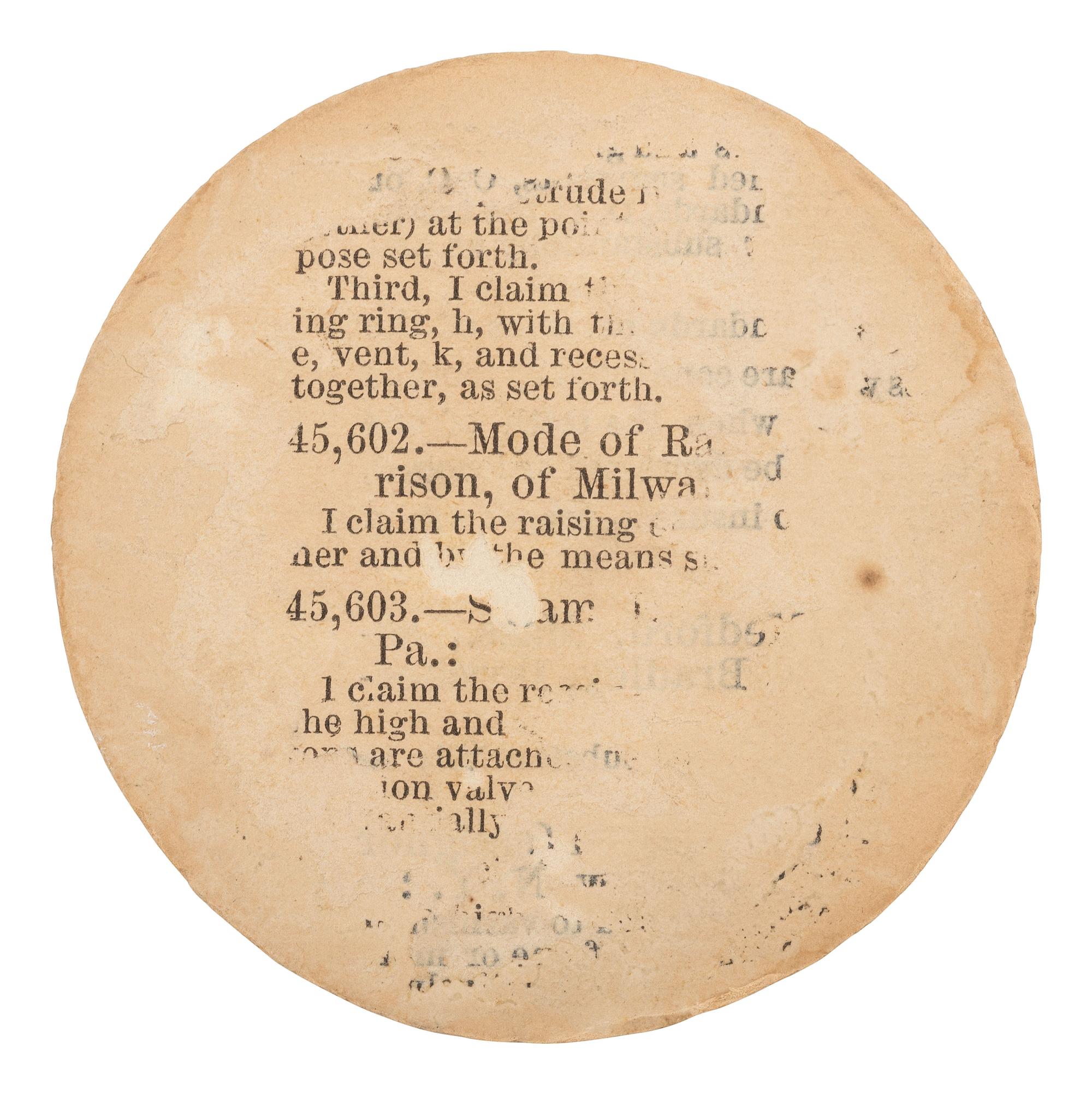 [LINCOLN, Abraham (1809-1865)]. Lincoln and Hamlin 1860 campaign ferrotypes. [ With: ] Miniature portrait of Lincoln.