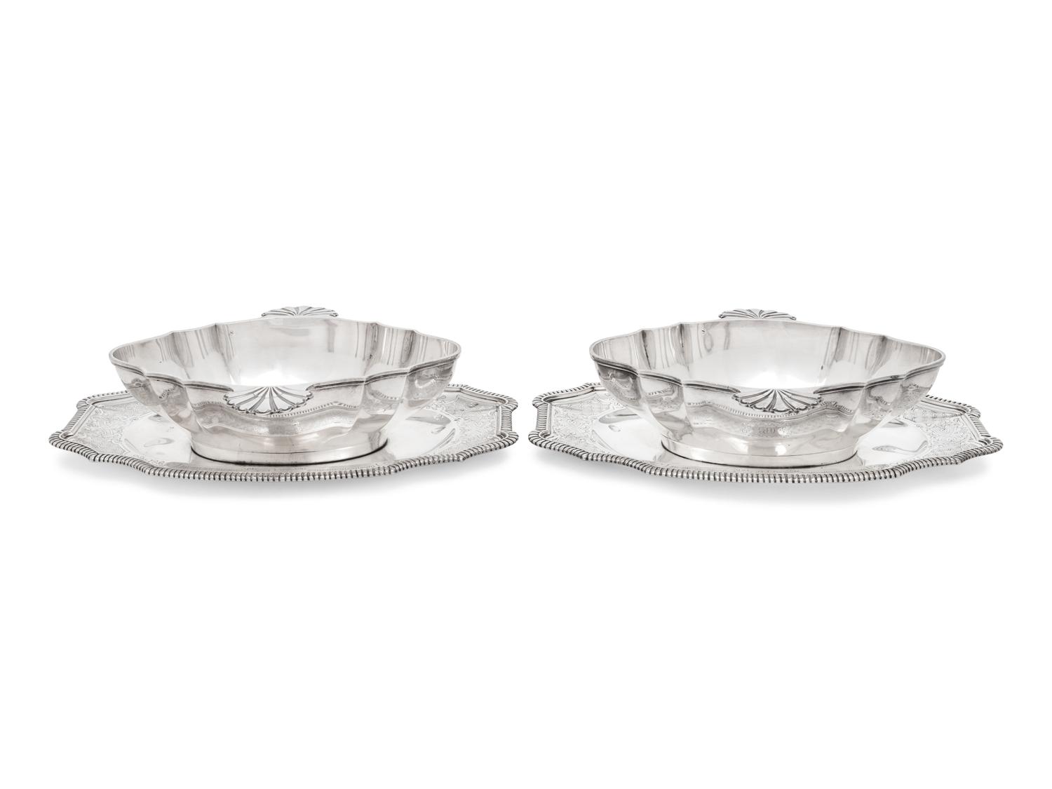 A Pair of French Silver Sauce Boats