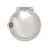 CARTIER, STAINLESS STEEL 'BALLON BLEU' ALARM DESK CLOCK, BOX & PAPERS