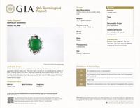 JADEITE JADE AND DIAMOND RING