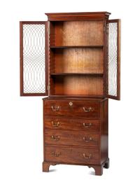 A Regency Style Mahogany Bureau Bookcase