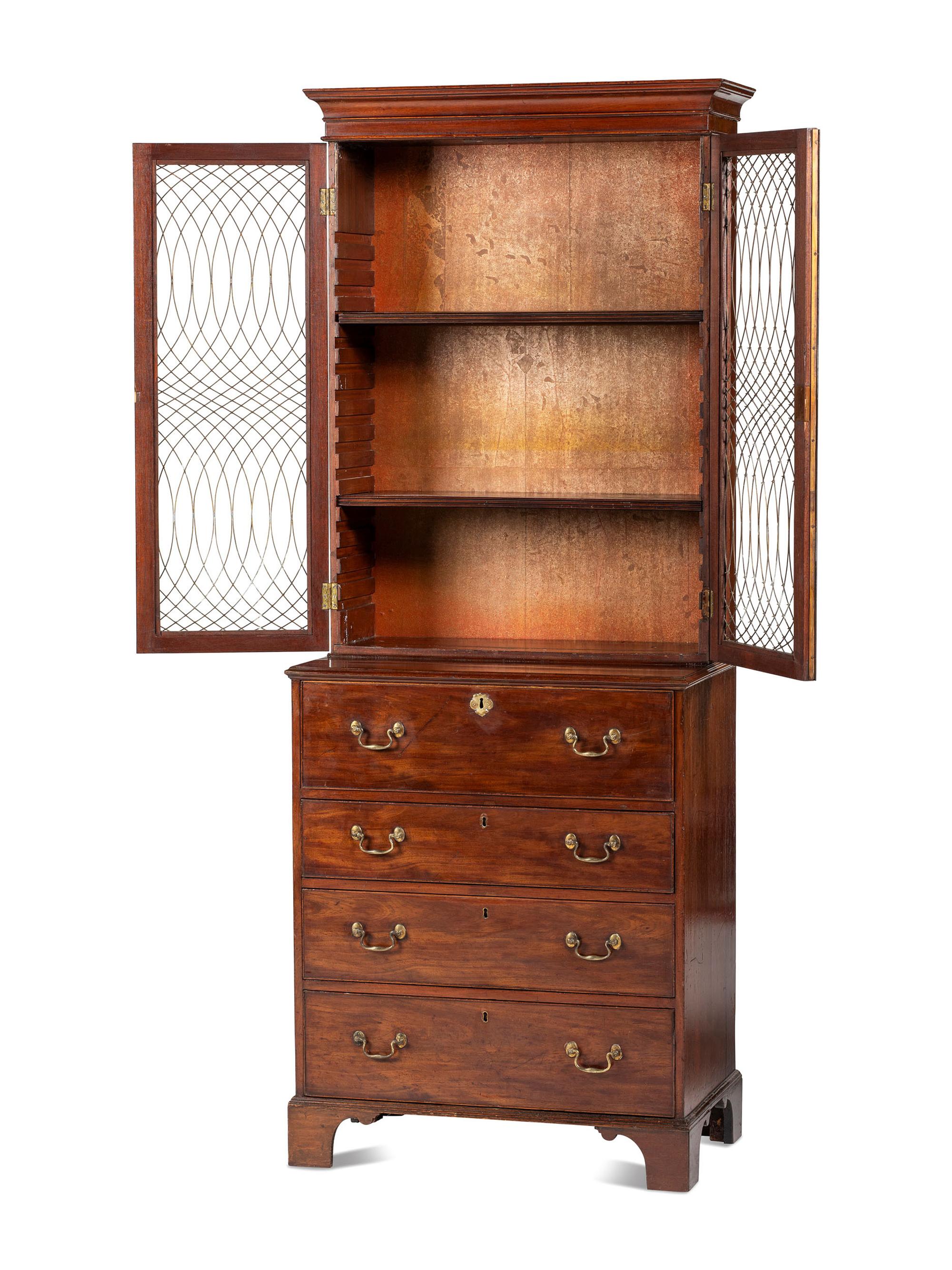 A Regency Style Mahogany Bureau Bookcase