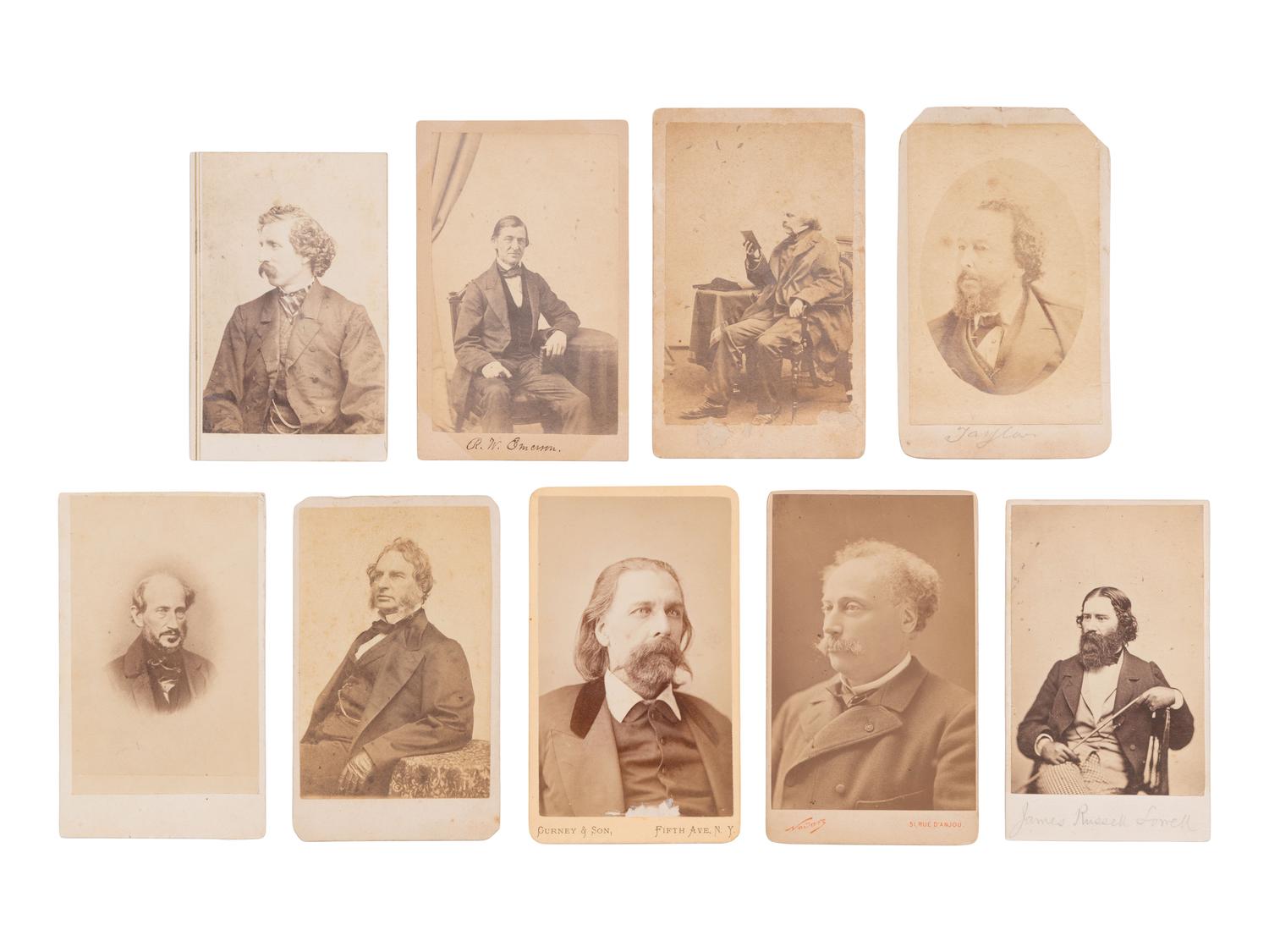[LITERATURE]. Portraits of famous authors and writers, incl. Alexandre DUMAS, Nathaniel HAWTHORNE, Ralph Waldo EMERSON, et. al.
