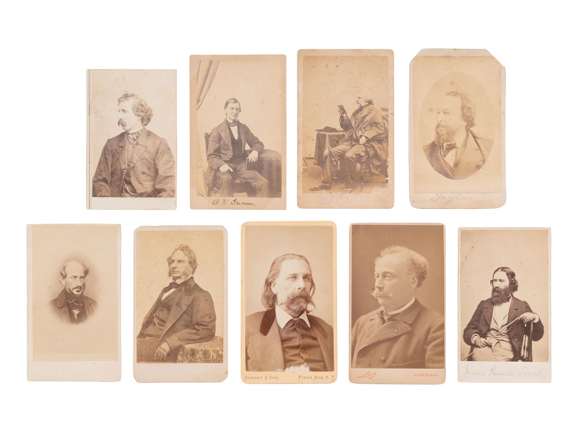 [LITERATURE]. Portraits of famous authors and writers, incl. Alexandre DUMAS, Nathaniel HAWTHORNE, Ralph Waldo EMERSON, et. al.