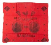 [1888 ELECTION]. Campaign bandanas, jugate fan, and other ephemera from the Grover Cleveland and Allen G. Thurman 1888 campaign, comprising: