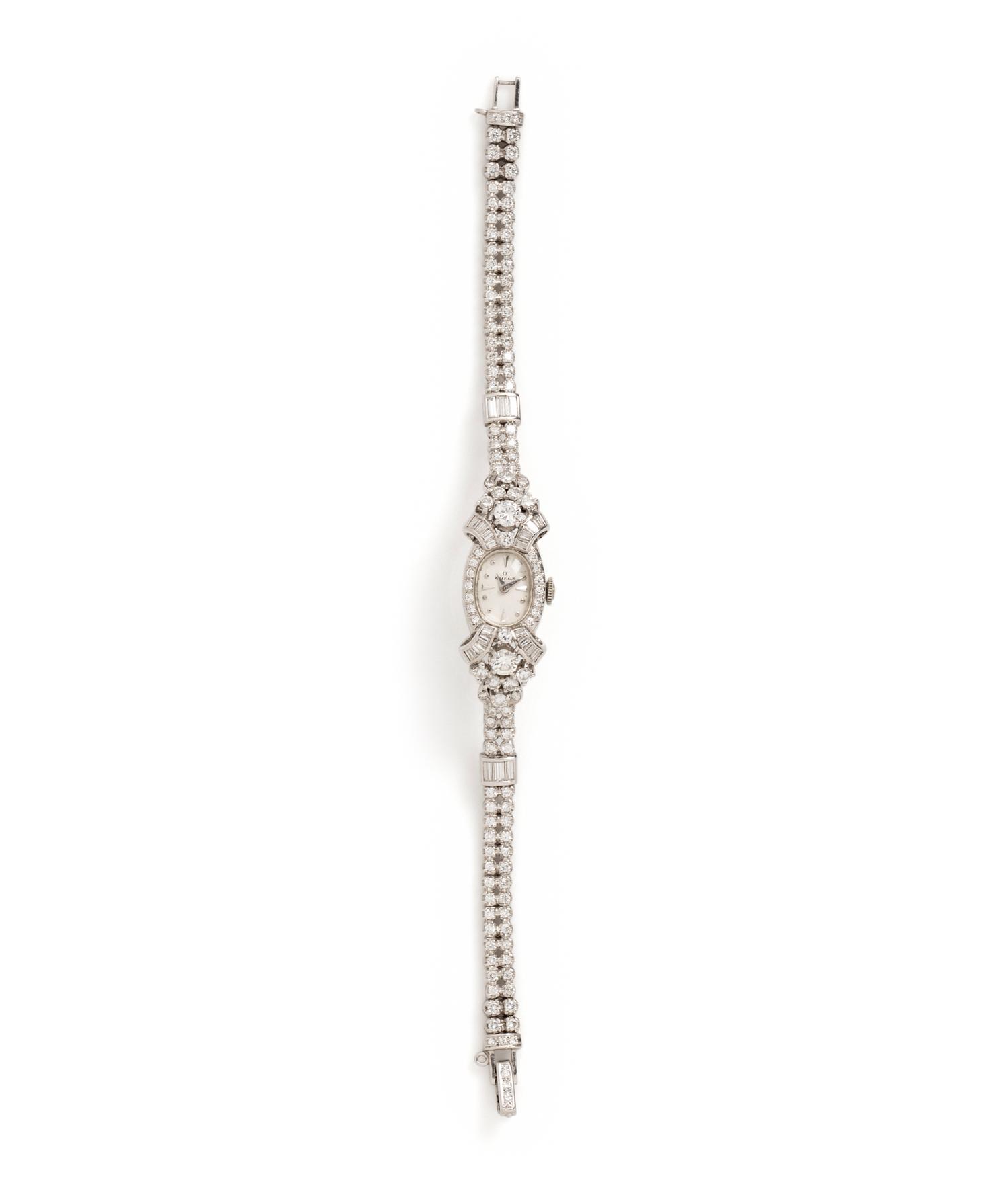 OMEGA, PLATINUM AND DIAMOND WATCH