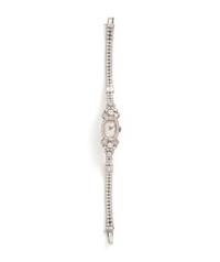 OMEGA, PLATINUM AND DIAMOND WATCH