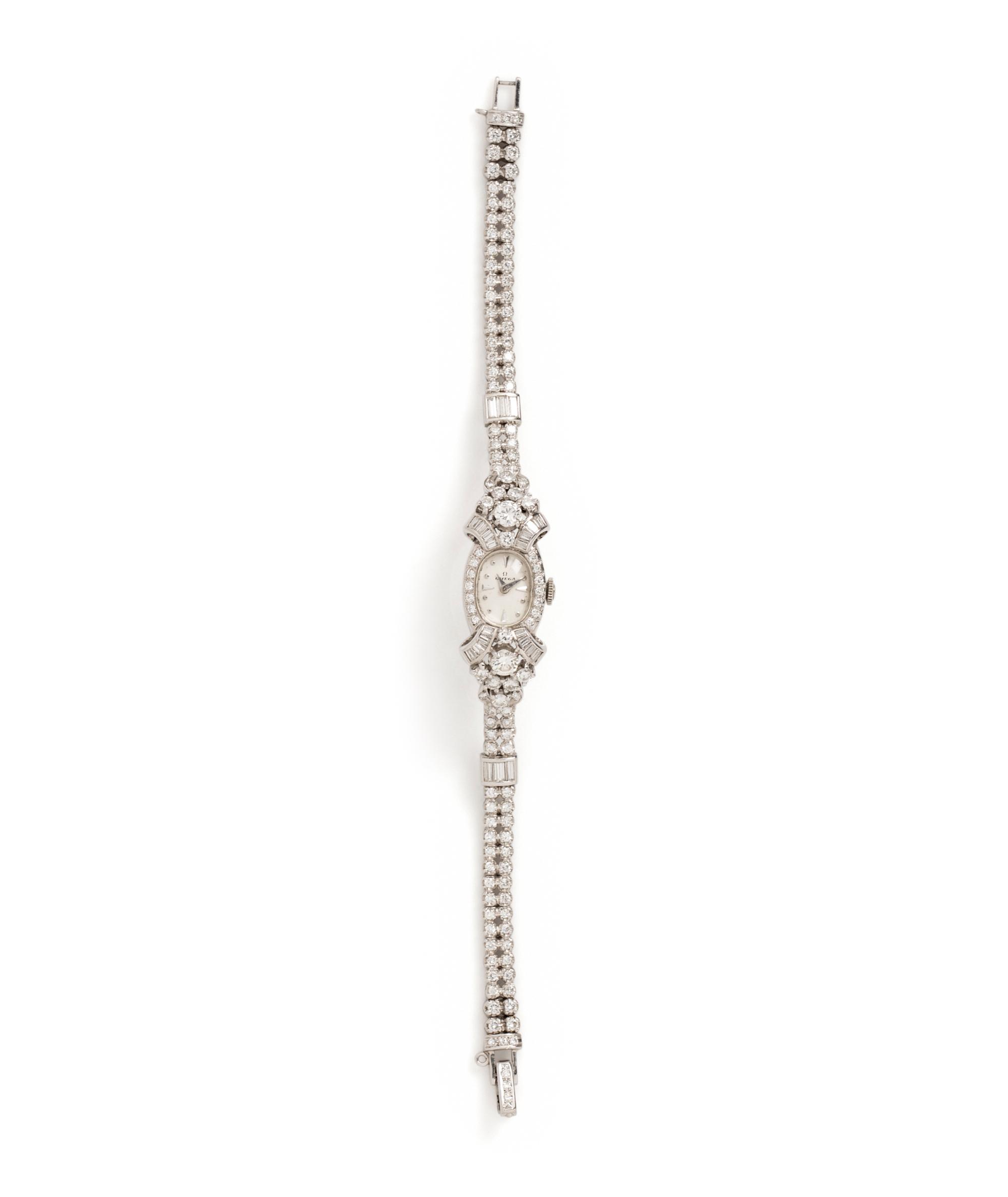 OMEGA, PLATINUM AND DIAMOND WATCH