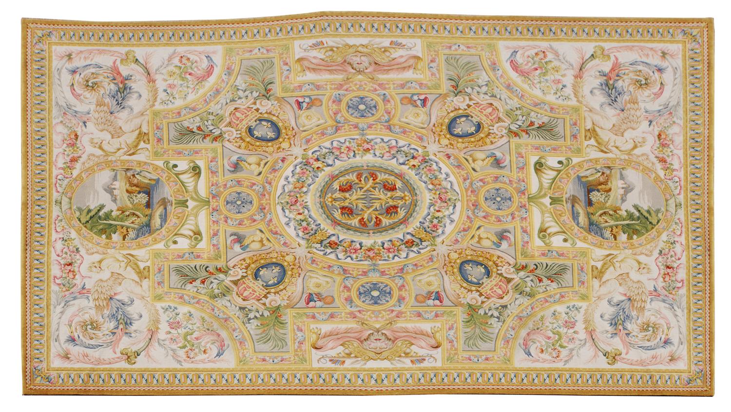 An Aubusson Style Cotton Rug — 20TH CENTURY