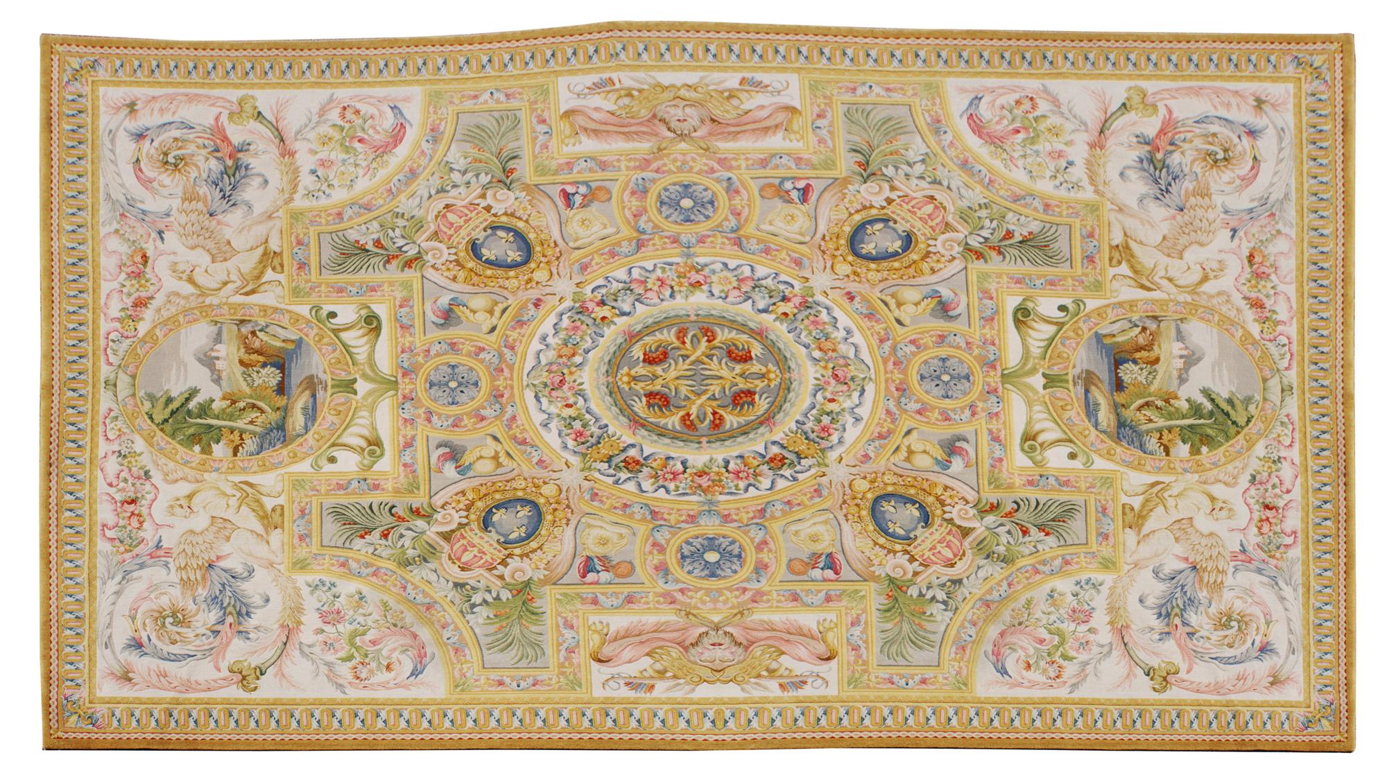 An Aubusson Style Cotton Rug — 20TH CENTURY