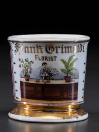 A Florist's Porcelain Occupational Shaving Mug
