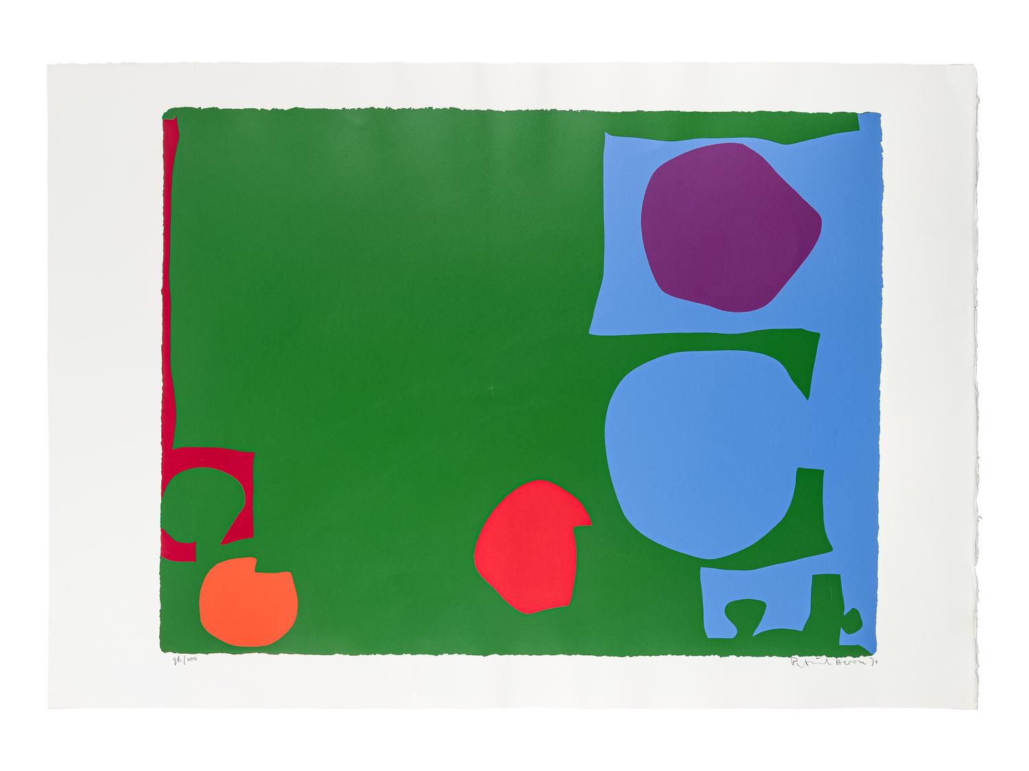 Three Reds in Magenta and Green in Blue and Three Reds in Green and Magenta in Blue (a pair of prints), 1970