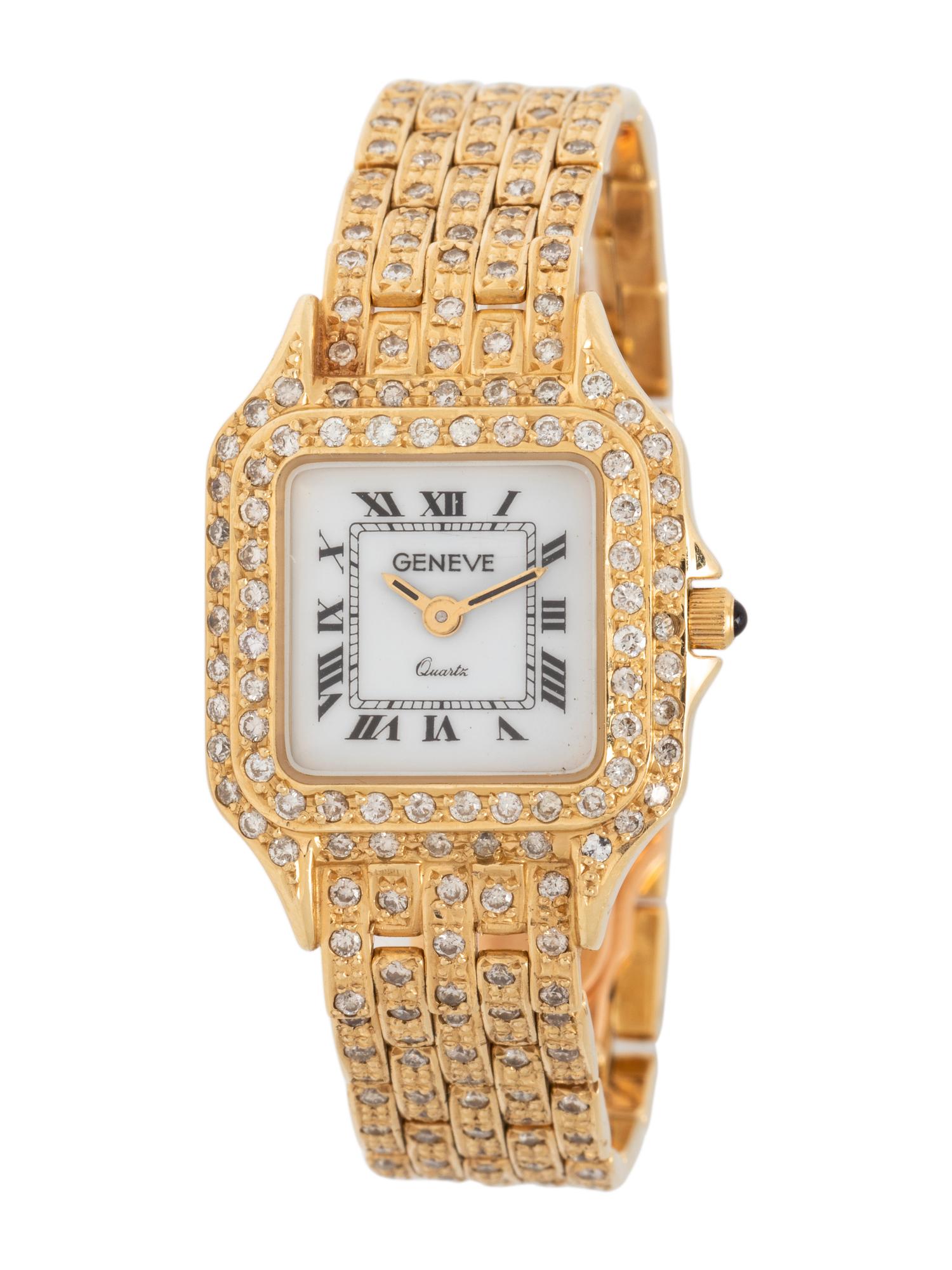 14K YELLOW GOLD AND DIAMOND WRISTWATCH