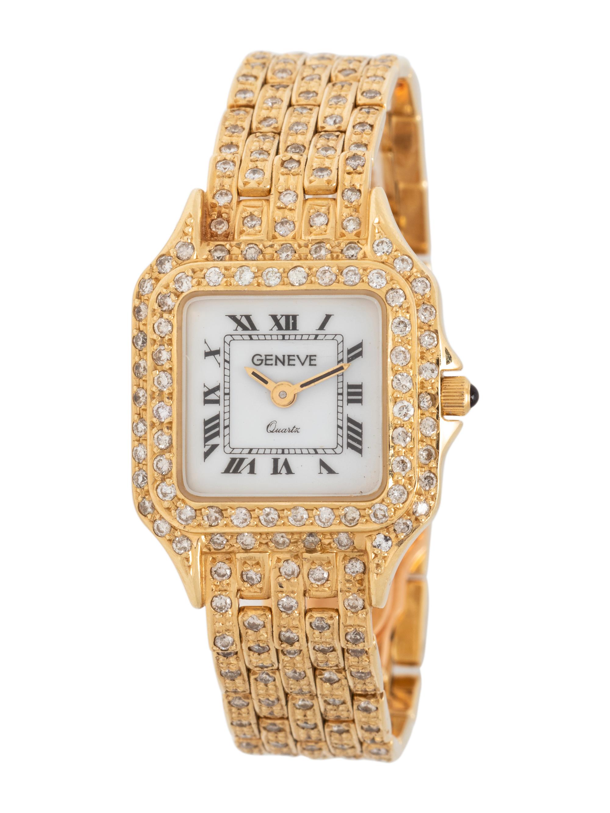 14K YELLOW GOLD AND DIAMOND WRISTWATCH