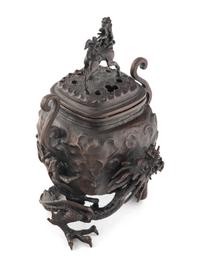 A Japanese Bronze Incense Burner