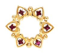 A 14 Karat Yellow Gold and Garnet Brooch, Tiffany & Co., 6.50 dwts.