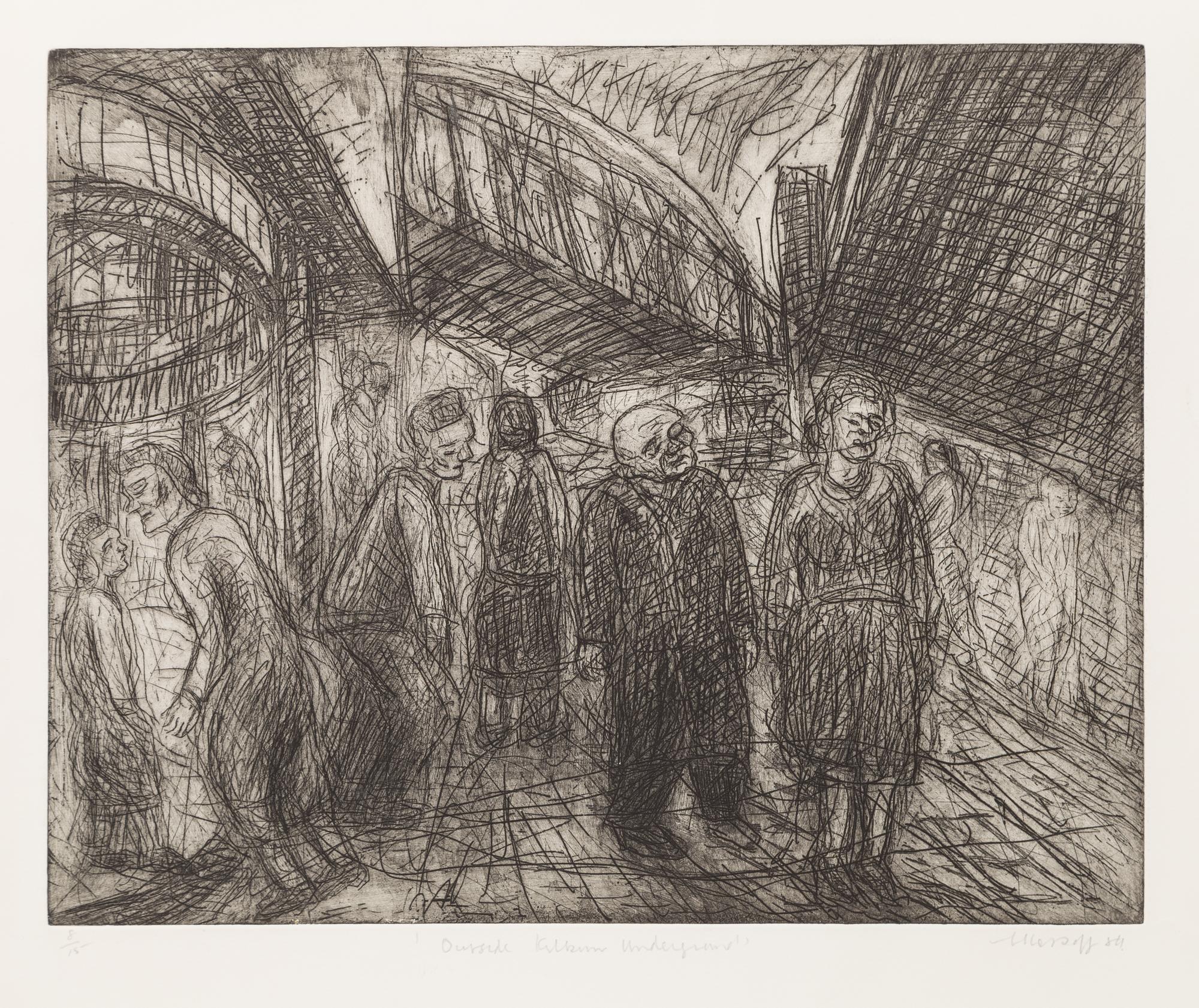 Leon Kossoff, (British, b. 1926), Outside Kilburn Underground, 1983