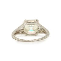 PLATINUM AND SYNTHETIC RUTILE RING