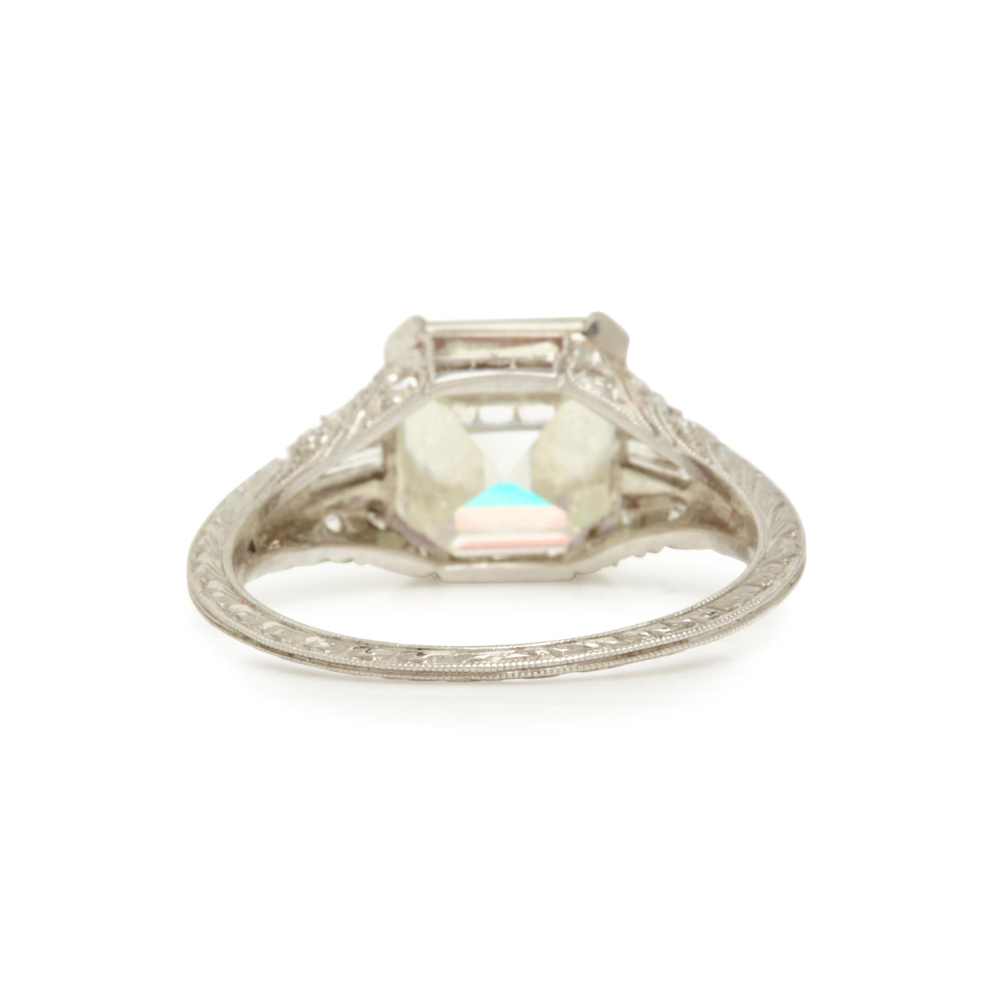 PLATINUM AND SYNTHETIC RUTILE RING