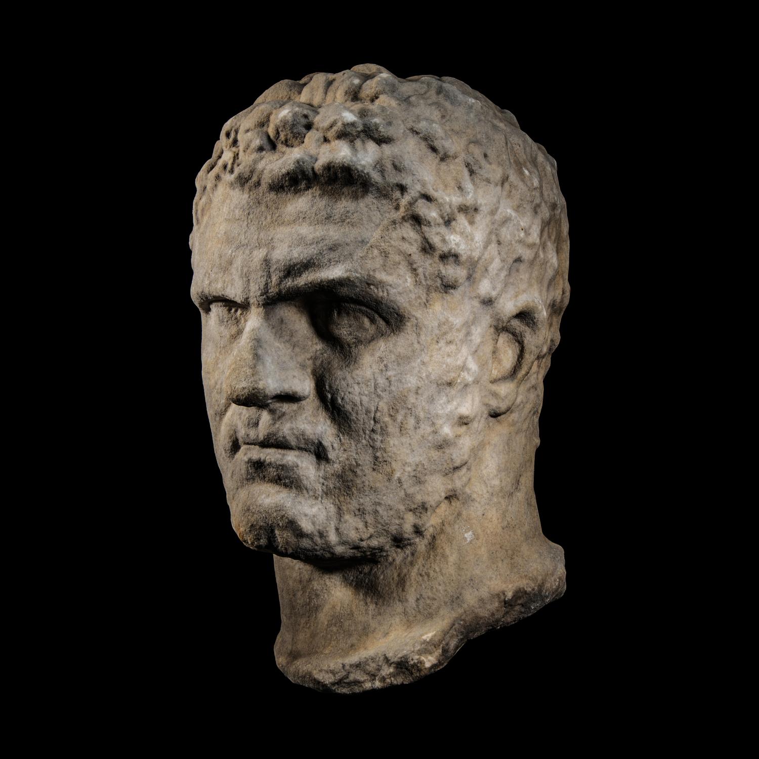 A Roman Marble Portrait Head of the Emperor Caracalla