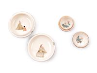 A Group of Japanese Enamel Decorated Satsuma Porcelain Articles