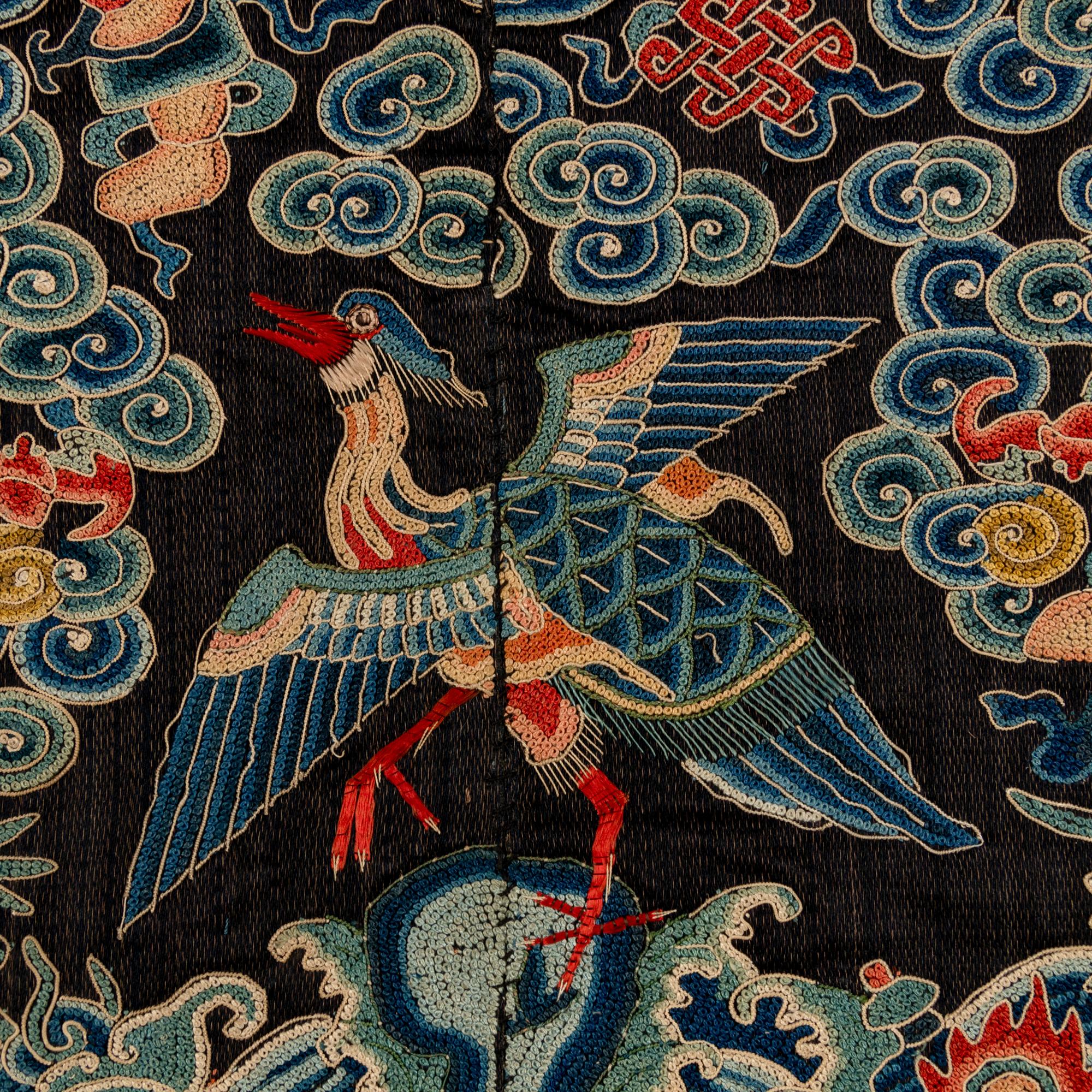Five Chinese Embroidered Silk ‘Mandarin Duck’ Rank Badges, Buzi, 19th Century 清中晚期 刺綉文官補子五幅