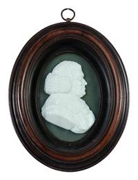 Two English White Paste Silhouette Bust Portraits
