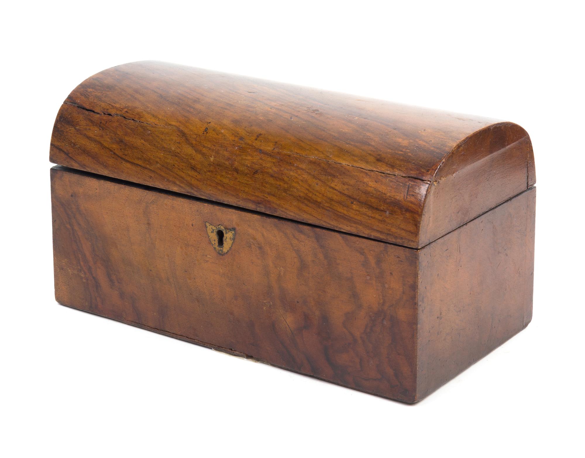 A Regency Burlwood Tea Caddy Width 10 3/4 inches. — EARLY 20TH CENTURY