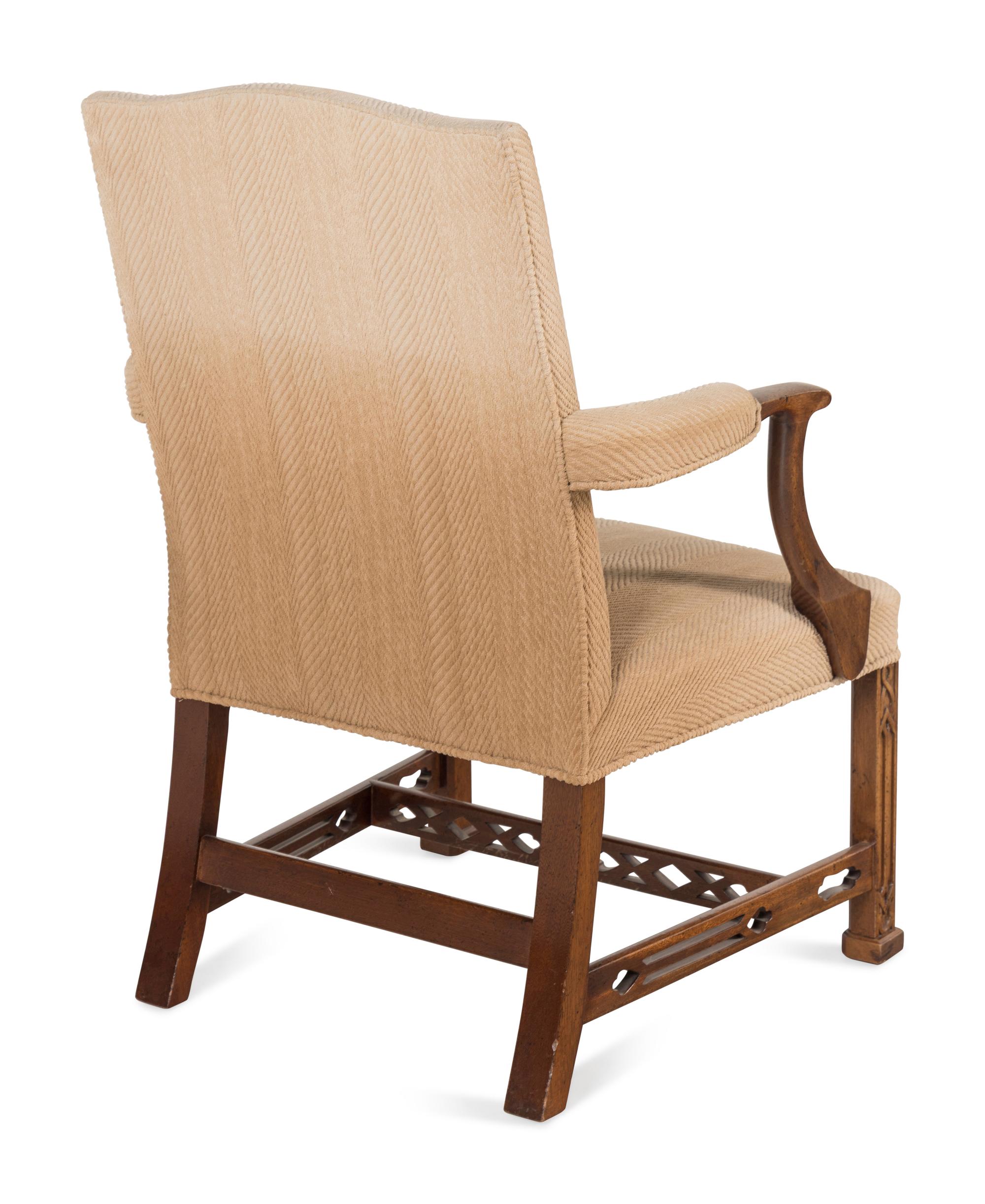 A George III Mahogany Library Chair