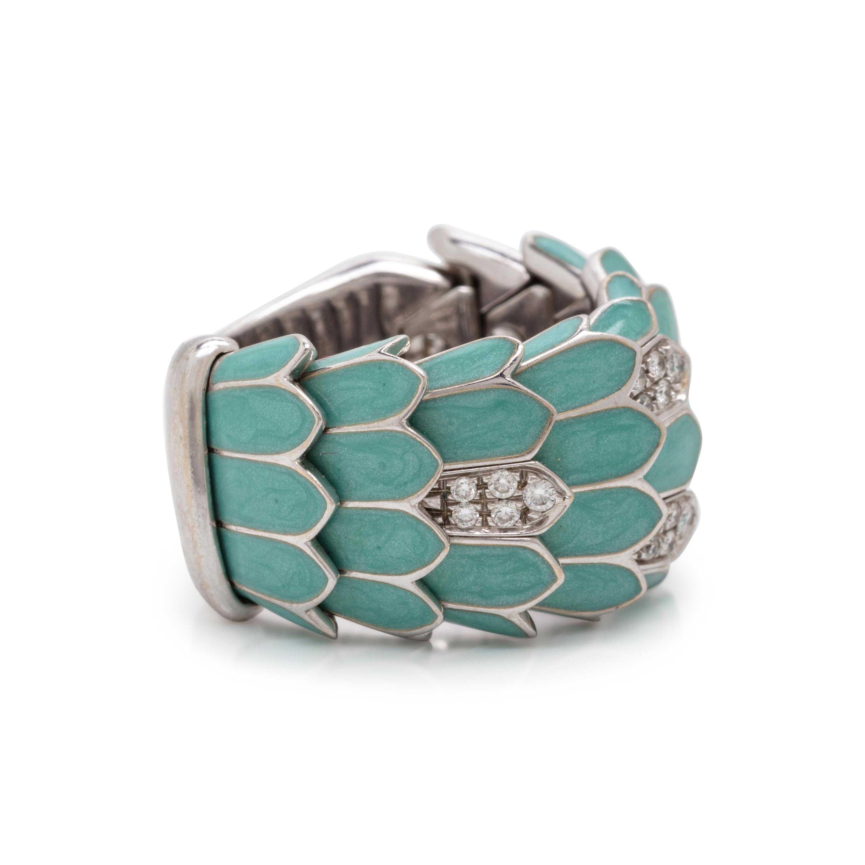 Roberto Coin, Enamel, Diamond, and White Gold 'Animalier' Bracelet and Ring