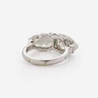 A Pear-Shape Diamond and Emerald Ring 3.16 Carat and 3.22 Carat Pear Brilliant-Cut Diamonds, GIA Certified