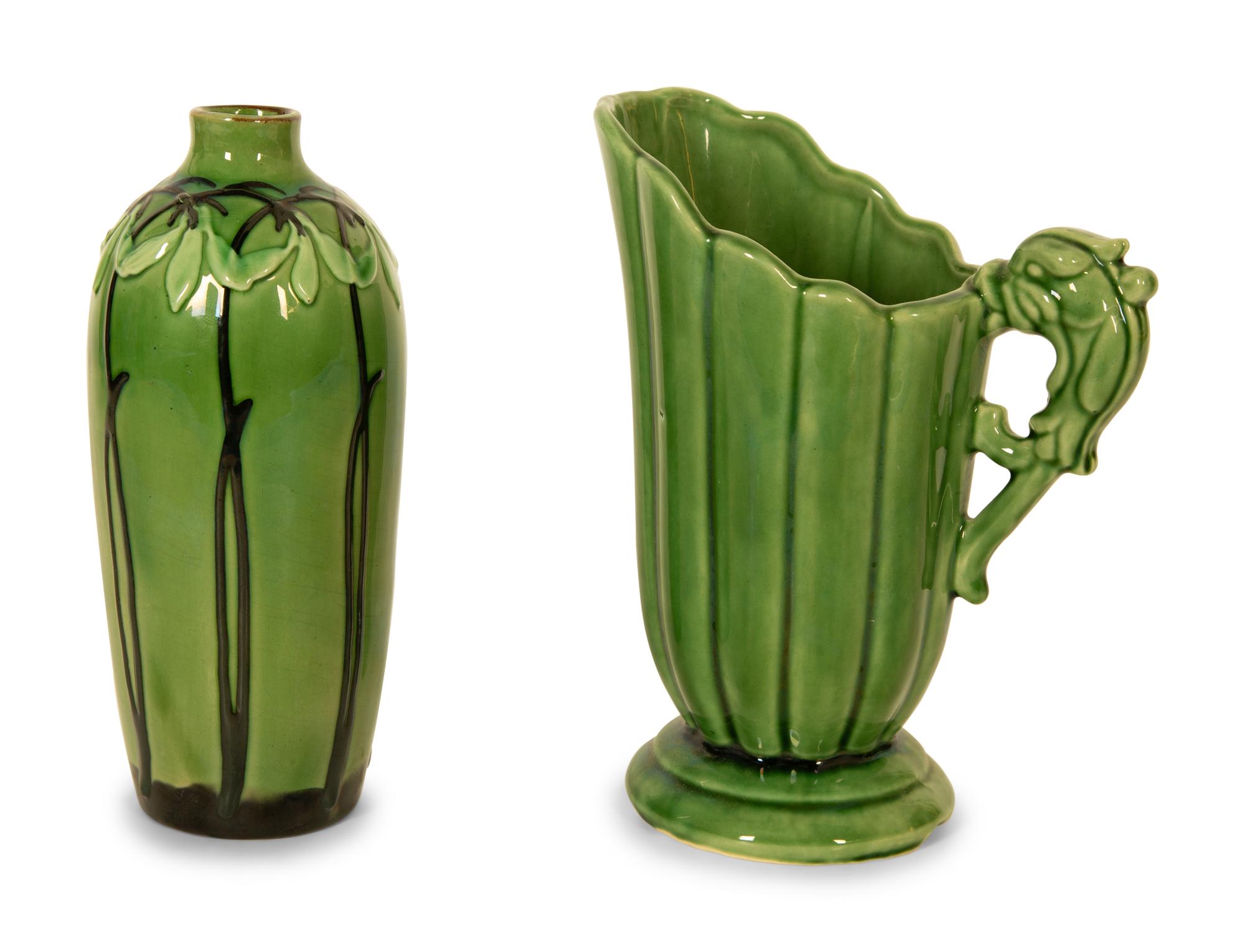 Two Green-Glazed Pottery Articles