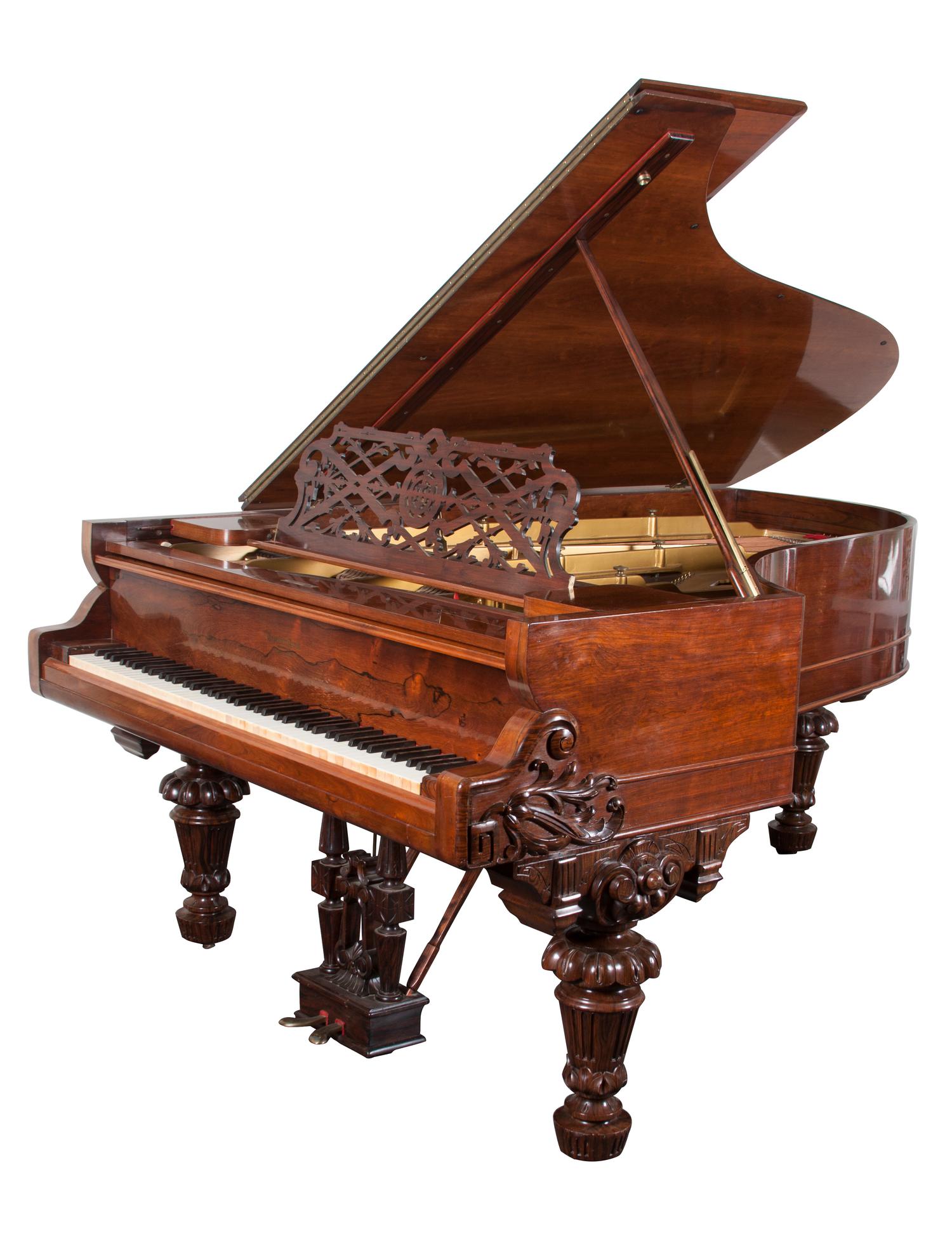 A Hazelton Brothers Mahogany Baby Grand Piano Width 86 inches.