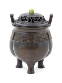 A Chinese Bronze Tripod Incense Burner